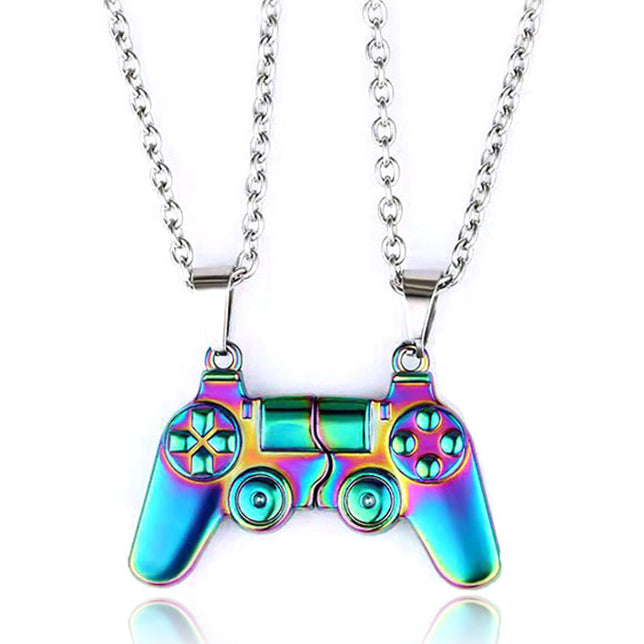 Magnet Game Controller Necklace Couple Matching Pendant Necklace