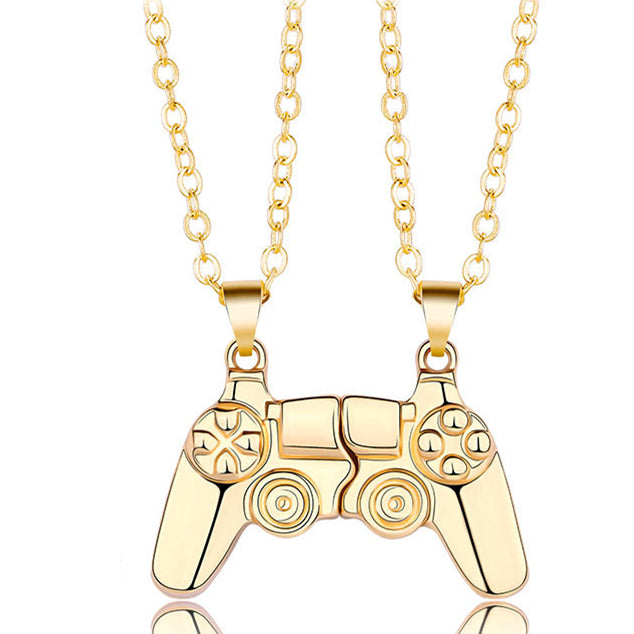 Magnet Game Controller Necklace Couple Matching Pendant Necklace