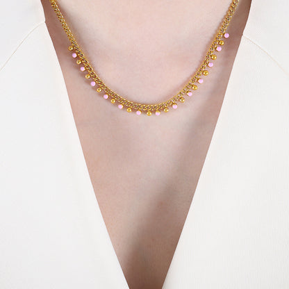 Colorful Necklace Oil Drip Pendant Choker Necklaces