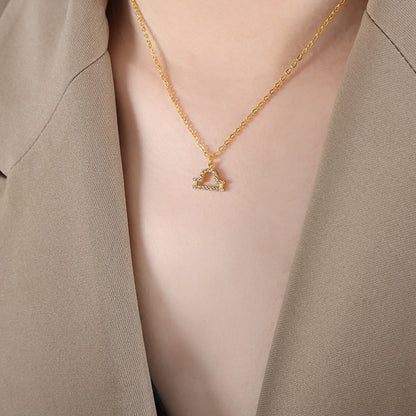 12 Constellations Sign Of Star Zodiac Pendant Chain Necklace