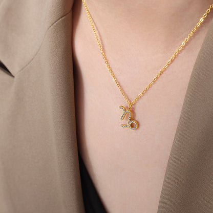 12 Constellations Sign Of Star Zodiac Pendant Chain Necklace