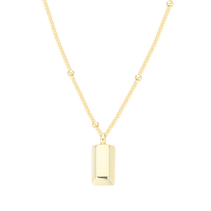 S925 Gold Bullion Bar Pendant Necklace