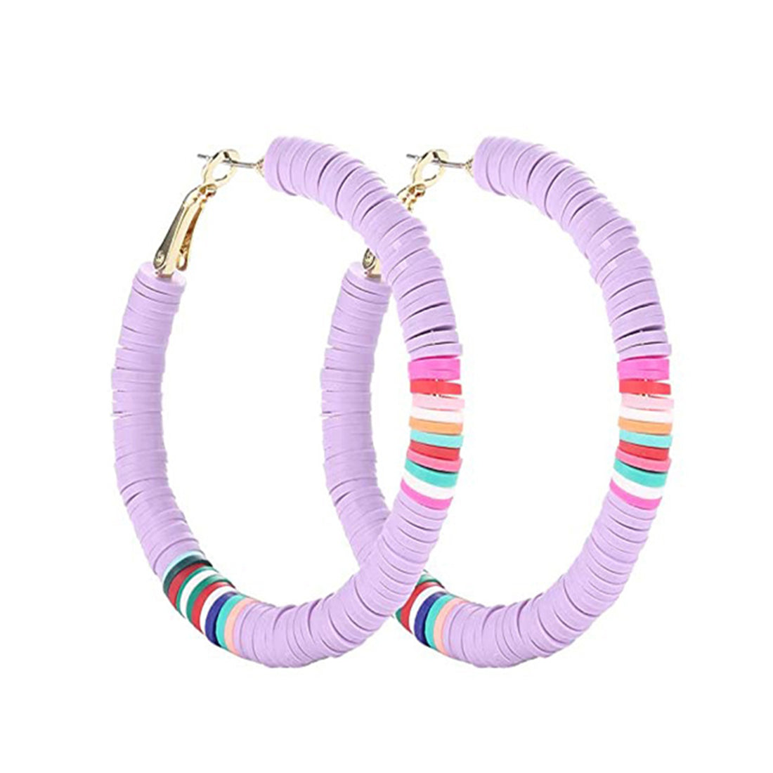 Handmade Colorful Resort Boho Hoop Earrings